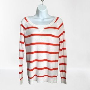 HOLDSplendid Orange Striped Boatneck Sweater Small